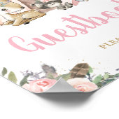 ウッドランドアニマルトライバルボホフローラゲストブックサイン ポスター (角)