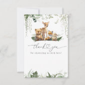 ウッドランドアニマルニュートラルベビーシャワーオムツ サンキューカード (正面)