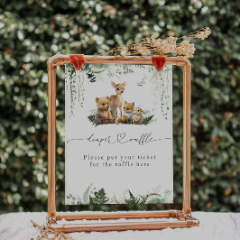 ウッドランドアニマルニュートラルベビーシャワーオムツ ポスター