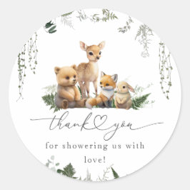ウッドランドアニマルニュートラルベビーシャワーオムツ ラウンドシール
