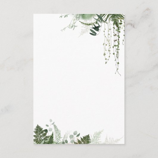 ウッドランドアニマルニュートラル赤ちゃんシャワーブック エンクロージャーカード (裏面)