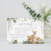 ウッドランドアニマルニュートラル赤ちゃんシャワーブック エンクロージャーカード (スタンド正面)