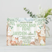 ウッドランドアニマルバースデーパーティー招待招待状 招待状 (スタンド正面)