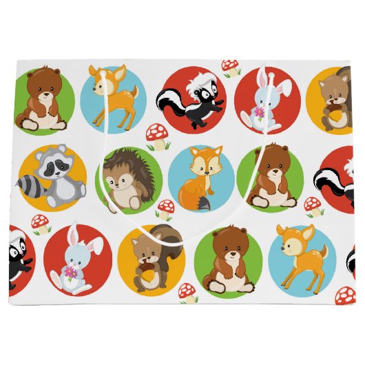 ウッドランドアニマルパーティー大抱き枕 ラージペーパーバッグ (正面)