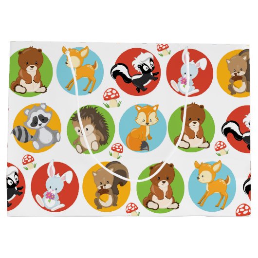 ウッドランドアニマルパーティー大抱き枕 ラージペーパーバッグ (裏面)