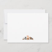 ウッドランドアニマルピンクパステルフローラベビーシャワー サンキューカード (裏面)