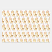 ウッドランドアニマルプリントピンク花模様 ラッピングペーパーシート (正面)