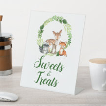 ウッドランドアニマルベビーシャワースイーツ&トリートサイン