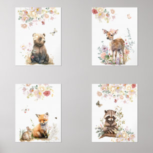 ウッドランドアニマルポートレット子供部屋