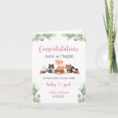 ウッドランドアニマル新生児ガールオフィッシュ カード (正面)