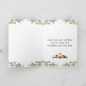 ウッドランドアニマル新生児ボーイブルーホコメディ カード (内部)