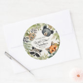 ウッドランドアニマル誕生日サンキューユナイテッド ラウンドシール (封筒)