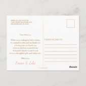 ウッドランドアニマル ピンクフラワー ベイビー サンクス ポストカード (裏面)