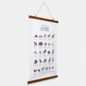 ウッドランドアルファベットアニマルABC子供部屋デコール 吊り下げ型タペストリー (傾斜あり)