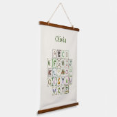 ウッドランドアルファベットボタニカルフラワーズABCデコールキッズ 吊り下げ型タペストリー (傾斜あり)