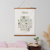 ウッドランドアルファベットボタニカルフラワーズABCデコールキッズ 吊り下げ型タペストリー (寝室)