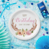 ウッドランドアントラーフローラキッド誕生日紙プレート ペーパープレート (パーティー)