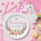 ウッドランドアントラーフローラキッド誕生日紙プレート ペーパープレート (パーティー)