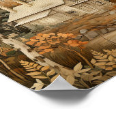 ウッドランドアートコージーキャビン絵画ウッズ ポスター (角)