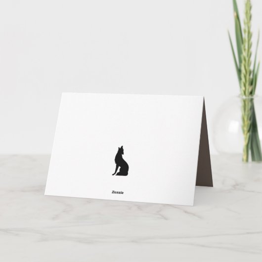 ウッドランドアート動物野生動物オオカミ挨拶 カード (裏面)