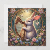 ウッドランドアールヌーボーフローラバニーイースター シーズンカード (正面)