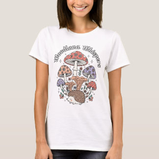 ウッドランドウィスパーズ かわいいハリネズミアート Tシャツ