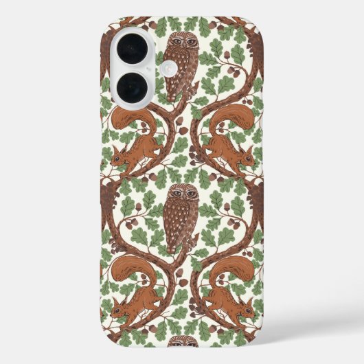 ウッドランドウィスパーズ/オークのフクロウとリス Case-Mate iPhoneケース (裏面)