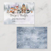 ウッドランドウィンターアニマルズおむつラッフル エンクロージャーカード (正面/裏面)