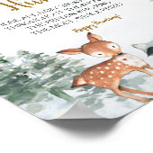 ウッドランドウィンターアニマルズフォレストベビーソックス狩り ポスター (角)