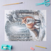 ウッドランドウィンターキツネ 薄葉紙 (クラフト)