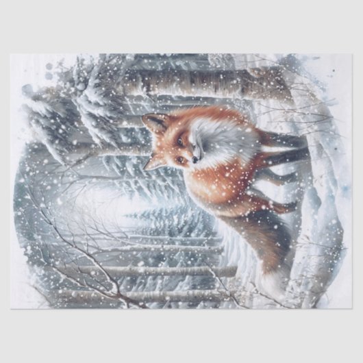 ウッドランドウィンターキツネ 薄葉紙 (正面)