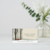 ウッドランドウィンターフォレストキツネ野生生物写真家 名刺 (スタンド正面)