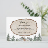 ウッドランドウィンターフォレストベビーシャワーサンキューカード 招待状 (スタンド正面)