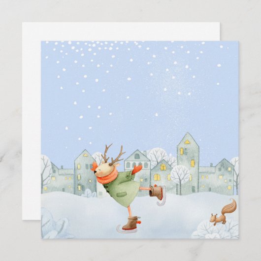 ウッドランドウィンターフレンズ – アイススケートで滑るトナカイ (正面/裏面)