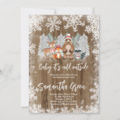ウッドランドウィンターベビーシャワー招待状 招待状 (正面)