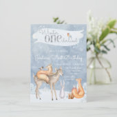 ウッドランドウィンターワンダーランドの最初の誕生日パーティー 招待状 (スタンド正面)