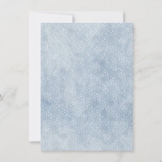 ウッドランドウィンターワンダーランドの最初の誕生日パーティー 招待状 (裏面)