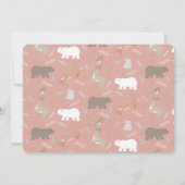 ウッドランドウィンターワンダーランドピンクガール誕生日 招待状 (裏面)