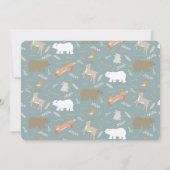 ウッドランドウィンターワンダーランドブルーベビーシャワー 招待状 (裏面)