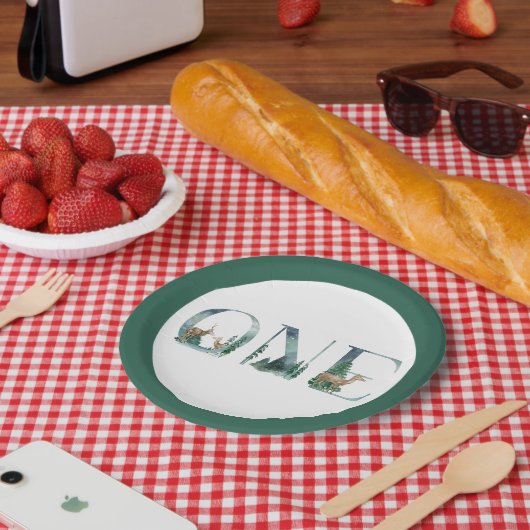 ウッドランドウィンターワンダーランド紙プレート ペーパープレート (ピクニック)