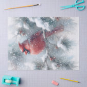 ウッドランドウィンター（鳥）ショウジョウコウカンチョウバード 薄葉紙 (クラフト)