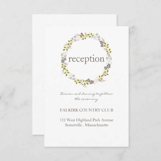 ウッドランドウェディングレセプションカード エンクロージャーカード (正面/裏面)