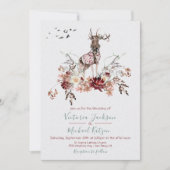 ウッドランドウォーターカラーウィンターウェディング招待状 招待状 (正面)