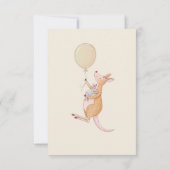 ウッドランドウォーターカラーカンガルー家族赤ちゃんシャワー サンキューカード (裏面)