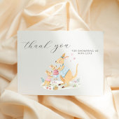 ウッドランドウォーターカラーカンガルー家族赤ちゃんシャワー サンキューカード