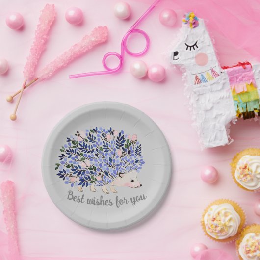 ウッドランドウォーターカラーハリネズミ ペーパープレート (パーティー)