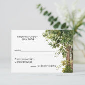 ウッドランドウォーターカラーバックヤード庭園の結婚式 出欠カード (スタンド正面)