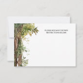 ウッドランドウォーターカラーバックヤード庭園の結婚式 出欠カード (裏面)