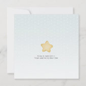 ウッドランドウォーターカラーバニーライトティール(緑がかった色)ベビーシャワー 招待状 (裏面)