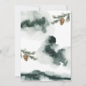 ウッドランドウォーターカラーパイン結婚フォレス 招待状 (裏面)